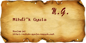 Mihók Gyula névjegykártya