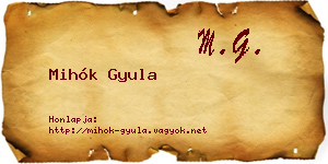 Mihók Gyula névjegykártya